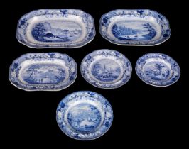 Bristol Pottery. A Pountney & Allies 'Bristol Views Series' pottery meat plate circa 1830