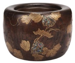 Hibachi. A mid 20th century Japanese wooden hibachi (fire bowl)