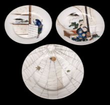 Plates. Japanese Satsuma porcelain plates, Meiji Period,