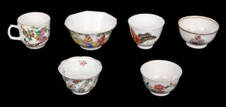 Teawares. Six Chinese porcelain teacups