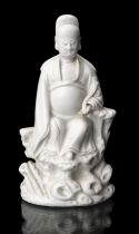 Figure. Chinese Dehua white porcelain figure of Wenchang Dijun,18th century