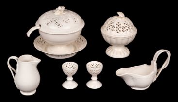 Leeds Pottery. A collection of Leeds creamware