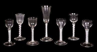 Drinking Glasses. A collection of 18th century drinking glasses