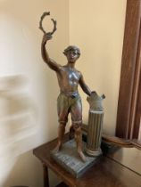 Sporting Sculpture. A French spelter figure after 'Roger' circa 1900