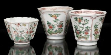 Teacups. Chinese Famille Verte Porcelain Teacups