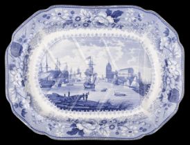 Bristol Pottery. A Pountney & Allies 'Bristol Views Series' pottery meat circa 1830