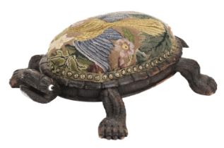 Footstool. A late 19th century novelty tortoise form footstool