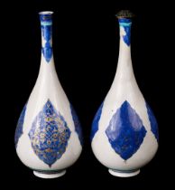 Bottle Vases. Pair of late 19th century Samson 'Persian' style bottle vases