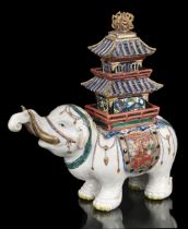 Elephant. Japanese porcelain elephant. Meiji period (1868-1912)