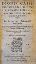 Dion Cassius. Historiae Romanae libri XLVI, partim integri, partim mutili, partim excerpti, 1592