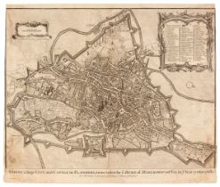 Basire (J.). A collection of 38 prospects of fortified towns and battle plans, circa 1750