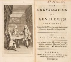 Constable (John). The Conversation of Gentlemen, 1st edition, 1738