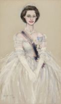 Princess Margaret (1930-2002). Portrait of Princess Margaret by Ronald Searle