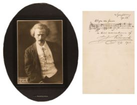 Paderewski (Ignacy Jan, 1860-1941). Two Autograph items, 1910/13