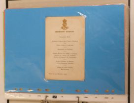 Royal Menus & Invitations. A group of printed royalty ephemera, 1903/1948