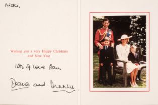 Charles & Diana, Prince & Princess of Wales. A signed Christmas Card, [1989]