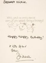 Diana, Princess of Wales. A signed Birthday Card, c. 1987