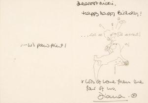 Diana, Princess of Wales. A signed Birthday Card, c. 1984