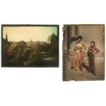 Autochromes. A group of 3 quarter-plate autochromes, early 20th century