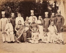 India. A group of 8 individual and group portrait photographs, 19th & 20th century,