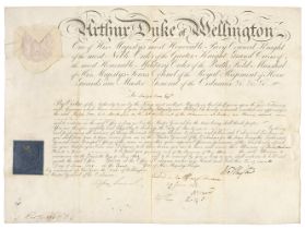 Wellesley (Arthur, 1769-1852). Document Signed, ‘Wellington’