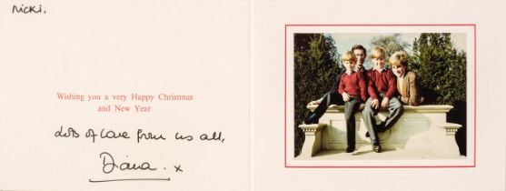 Diana, Princess of Wales. A signed Christmas Card, [1990]