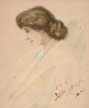 Langtry (Lillie, 1853-1929). Signed portrait, 1904