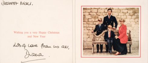 Diana, Princess of Wales. A signed Christmas Card, [1991]