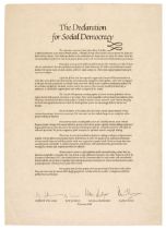 Limehouse Declaration. The Declaration for Social Democracy, 25 January 1981