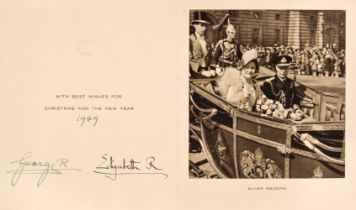 George VI (1895-1952) & Elizabeth (1900-2002). Christmas card for 1948/49