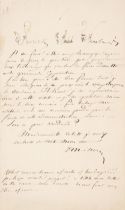 Lear (Edward, 1812-1888). Autograph Letter Signed, 'Edward Lear', 17 Stratford Place, [London]