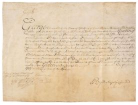 George II (1683-1760). Document Signed, 'George R', Kensington, 10 September 1727