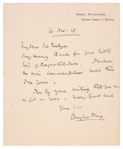 Haig (Douglas, 1861-1928). Autograph Letter Signed, 'Douglas Haig'