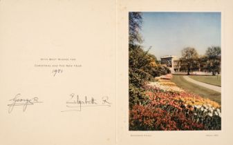 George VI (1895-1952) & Elizabeth (1900-2002). A pair of Christmas cards for 1950/51