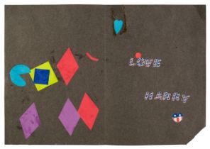 Prince Harry & Princess Diana. A handmade Birthday Card, c. 1987