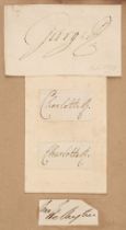 Historical Autographs. A collection of approximately 180 cut signatures, 19th century