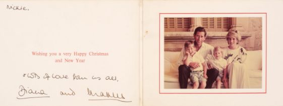 Charles & Diana, Prince & Princess of Wales. A signed Christmas Card, [1986]