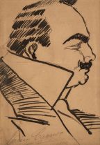 Caruso (Enrico, 1873-1921). A large, characteristic self-caricature signed, London, 1905