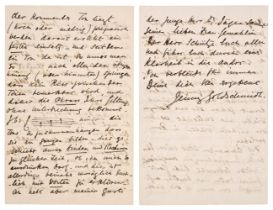 Lind (Jenny, 1820-1887). Autograph Letter Signed, 'Jenny Goldschmidt', Ems, 8 June 1855