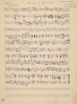 Milstein (Nathan, 1903-1992). A rare and important Autograph Music Manuscript, no place or date