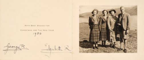 George VI (1895-1952) & Elizabeth (1900-2002). Christmas card for 1949/50