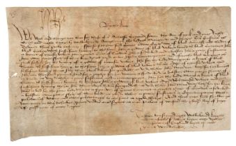 Henry VII (1457-1509). Document Signed, 'H.R.', Palace of Westminster, 18 June 1498