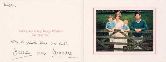 Charles & Diana, Prince & Princess of Wales. A signed Christmas Card, [1988]