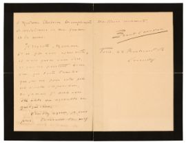 Chausson (Ernest, 1855-1899). Autograph Letter Signed, ’Ernest Chausson’, Bürgenstock, Switzerland