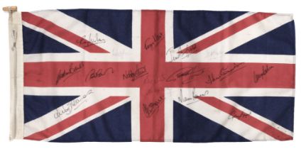 England World Cup 1966. Vintage Union Flag signed by the full England team