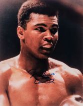 Ali (Muhammad, 1942-2016). Double-signed colour photograph, c, 1990s