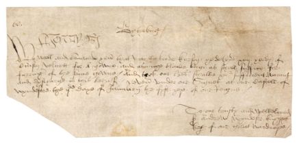 Henry VIII (1491-1547). Document Signed, 'Henry R', 2 January 1514