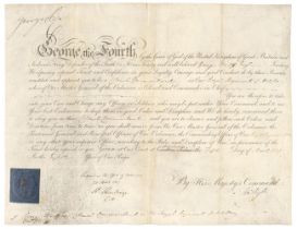 George IV (1762-1830). Document Signed by King George IV, ‘George R’