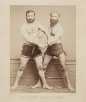 Cremiere (Leon). Two portraits of the Greco-Roman wrestlers, the Marseille brothers, 1860s