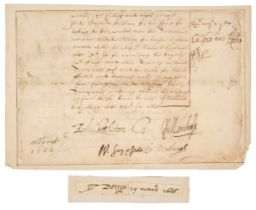 Fiennes (William, 1582-1662). Document Signed, ‘W. Say & Seale’, 1642